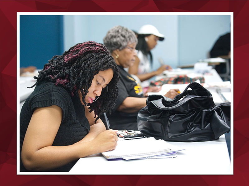 Students attend class at CCAC Homewood-Brushton Center