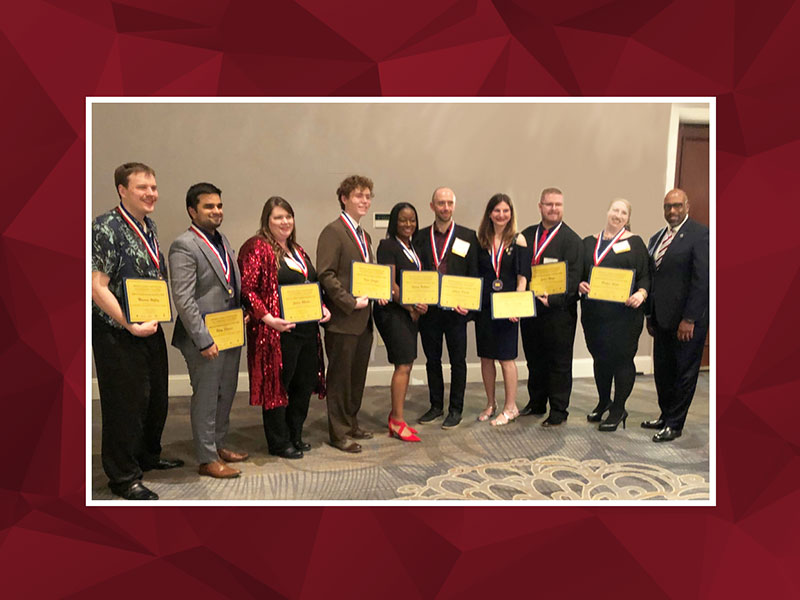 Pictured (left to right): CCAC student awardees Maximos Wolfley, Uday Sharma, Jessica Wheeler, Owen Chaffin, Sydney Hubbard, Shawn Klocek, Elena Duplay, Justin Maga, Bridget Sluka and Dr. Quintin Bullock. (CCAC student awardees not pictured: Nicole Galla and Alexis Clawson.)