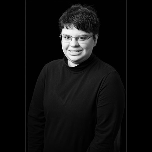 A black and white head shot of Daniel Brito