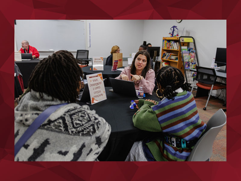 Potential students attend a pre-enrollment session during a open house event at the CCAC Homewood-Brushton Center.